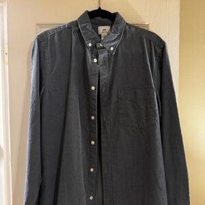 Denim colored button down shirt